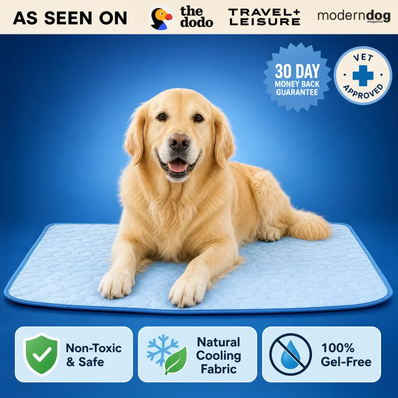 Kryo Coolmat — vet-approved cooling mat with 30-day money-back guarantee